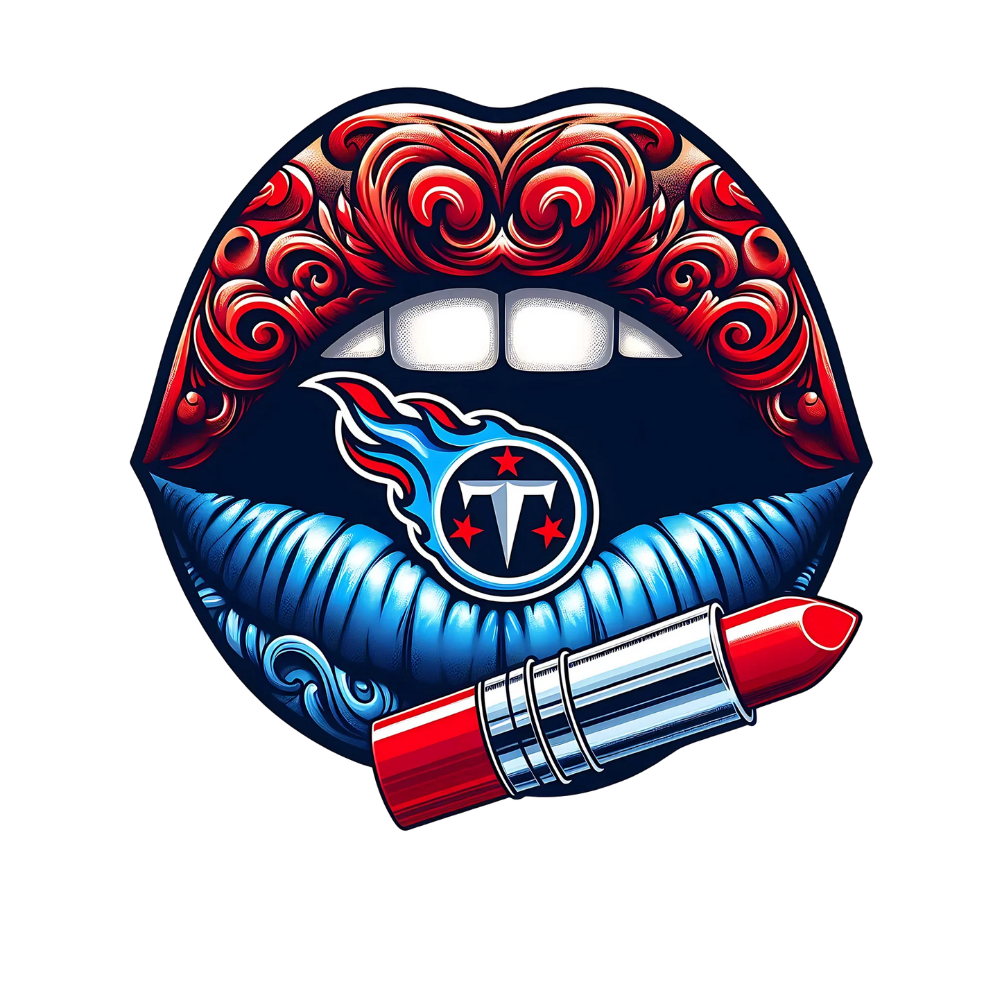 Tennessee Titans Vintage Lips Womens NFL Tee