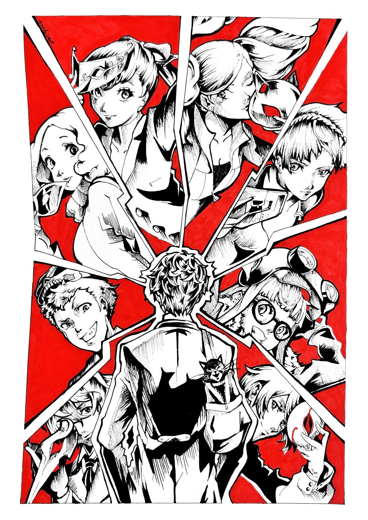Persona 5 "Phantom Thieves Assemble" Shattered Graphic Tee
