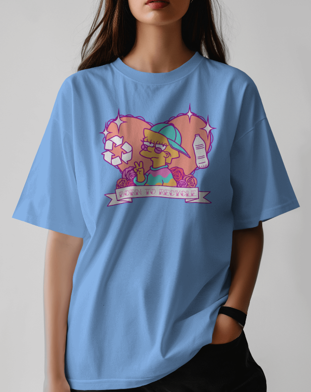 Lisa Simpson "Born To Recycle" Graphic Tee Womens Shirt
