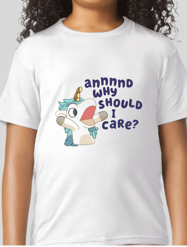 Annnnd Why Should I Care? Bluey Youth Girls Graphic Tee