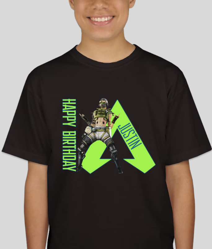 Apex Legends Octane Youth Personalized Brithday Tee