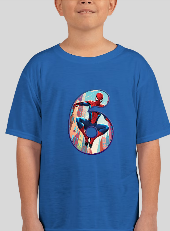 Spiderman Youth Personalized Age Birthday Tee Unisex Shirt