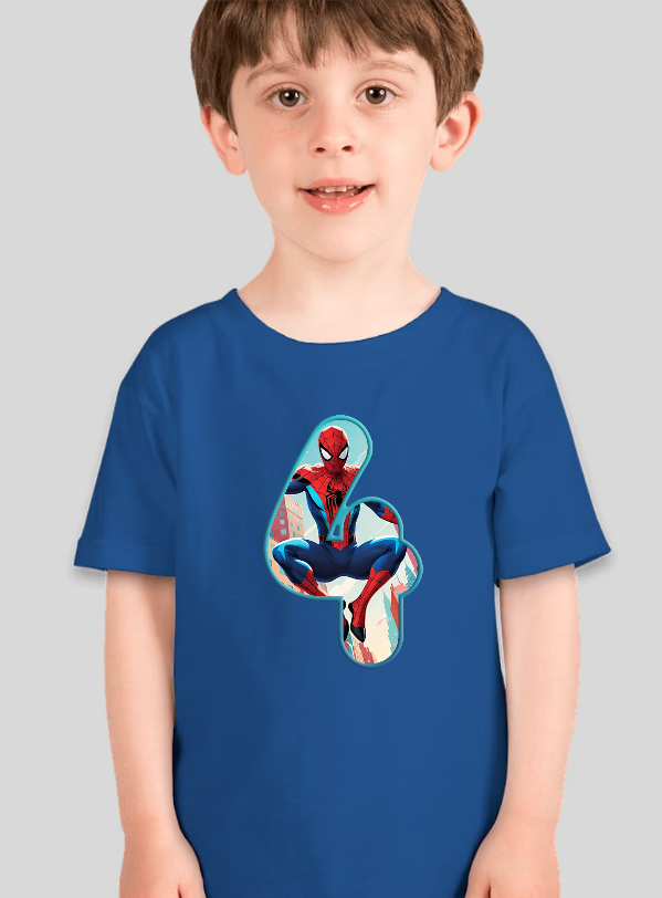Spiderman Toddler Personalized Age Birthday Tee Unisex Shirt