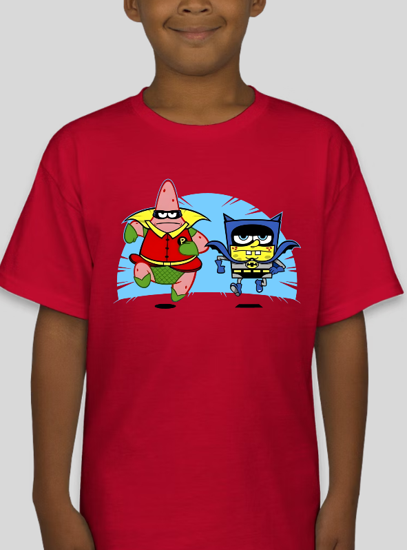 Spongebob Batman and Robin Graphic Tee Youth Shirt