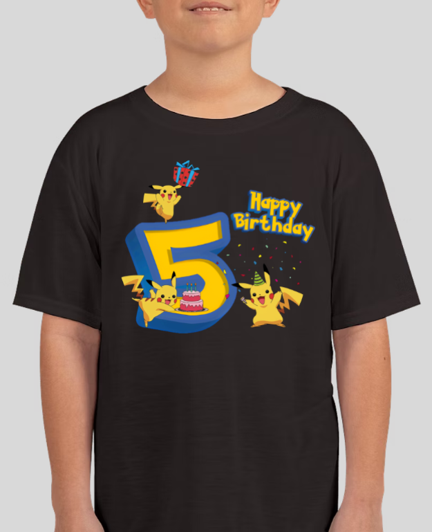 Pokemon Youth Pikachu Birthday Age Tee Unisex Shirt