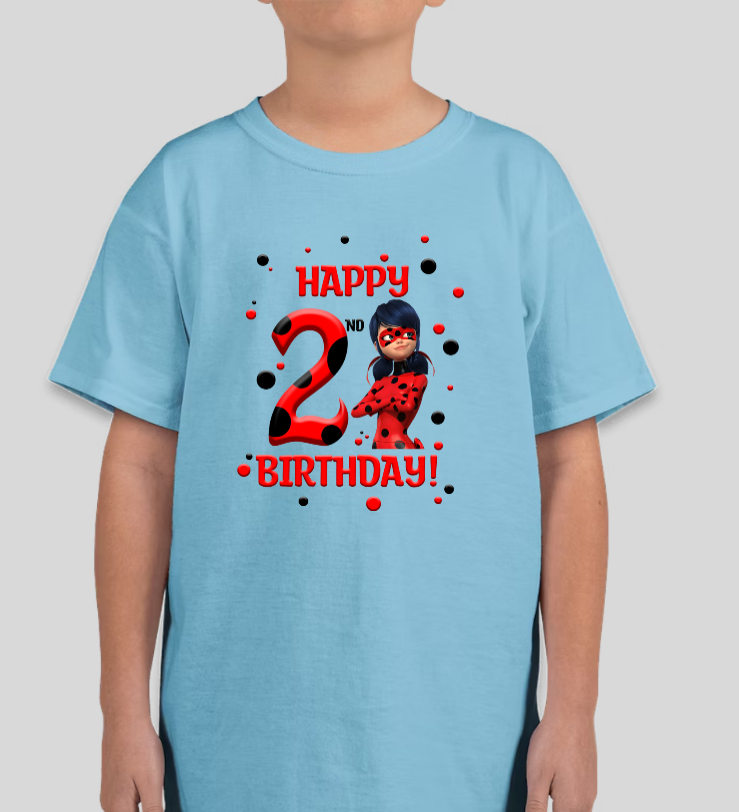 Miraculous Lady Bug Youth Custom Age Birthday Tee Unisex Shirt