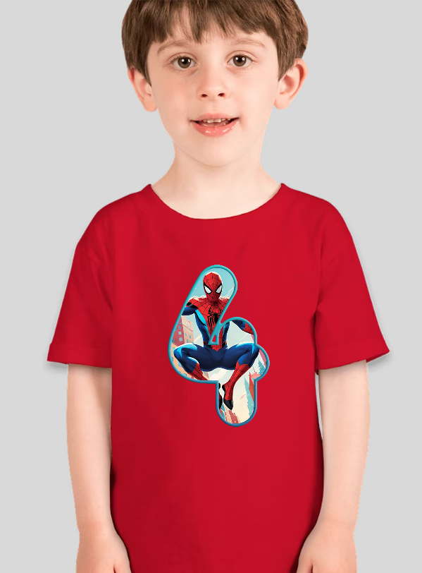 Spiderman Toddler Personalized Age Birthday Tee Unisex Shirt