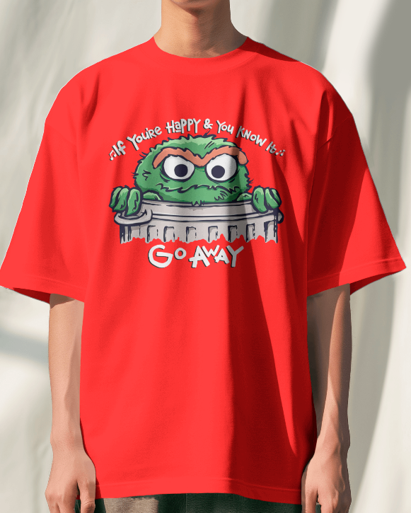 Oscar The Grouch "If You're Happy & You Know It" Sesame Street Tee