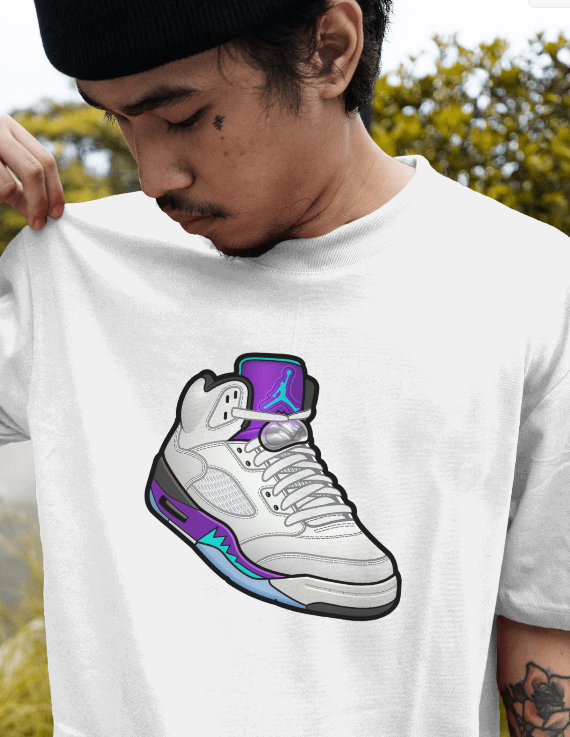 Air Jordan Grape 5's Graphic Shirt Sneaker Matching Unisex Tee