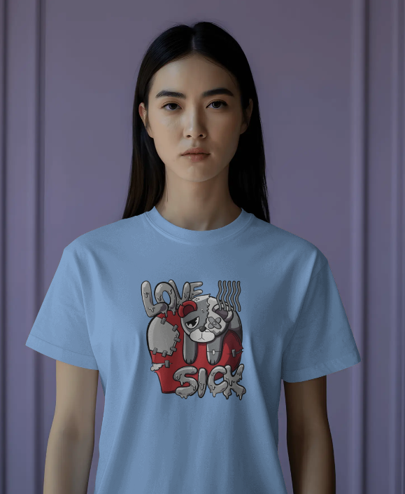Love Sick Teddy Graphic Tee Womens Shirt