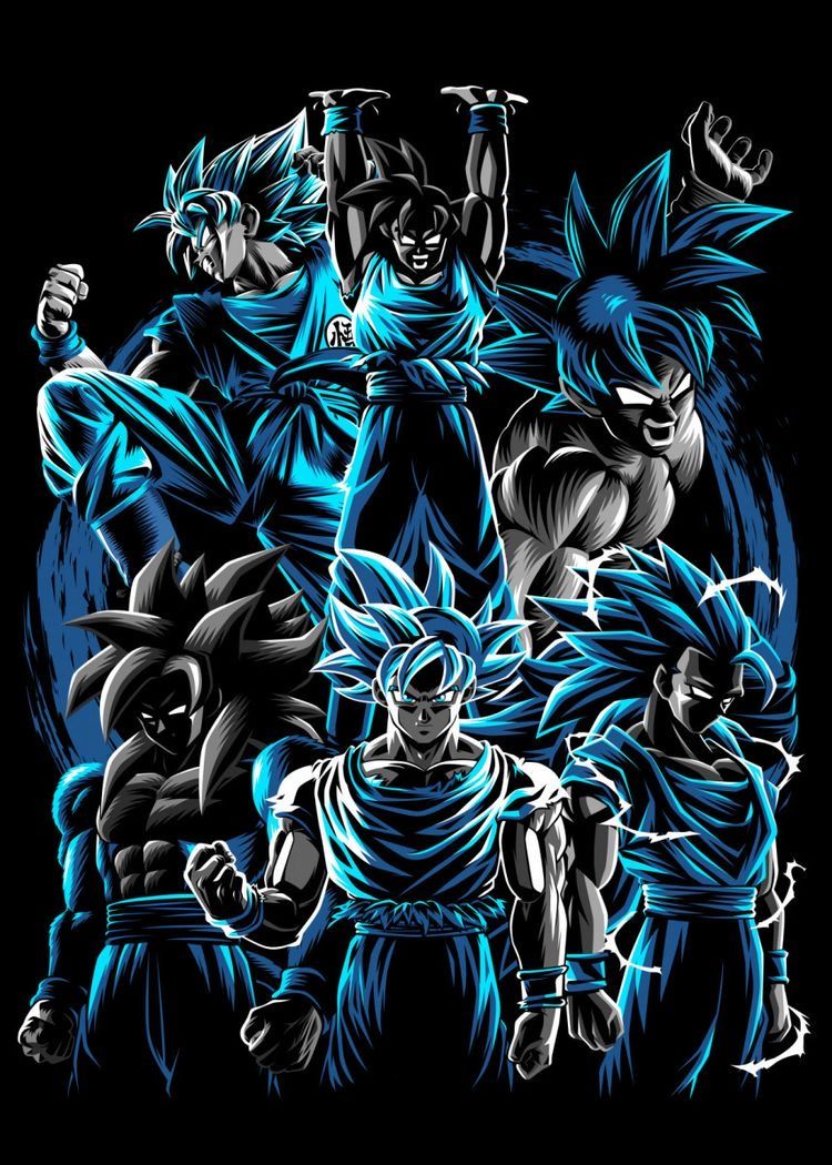 Forms of Goku : Blue Flame Graphic Tee Unisex