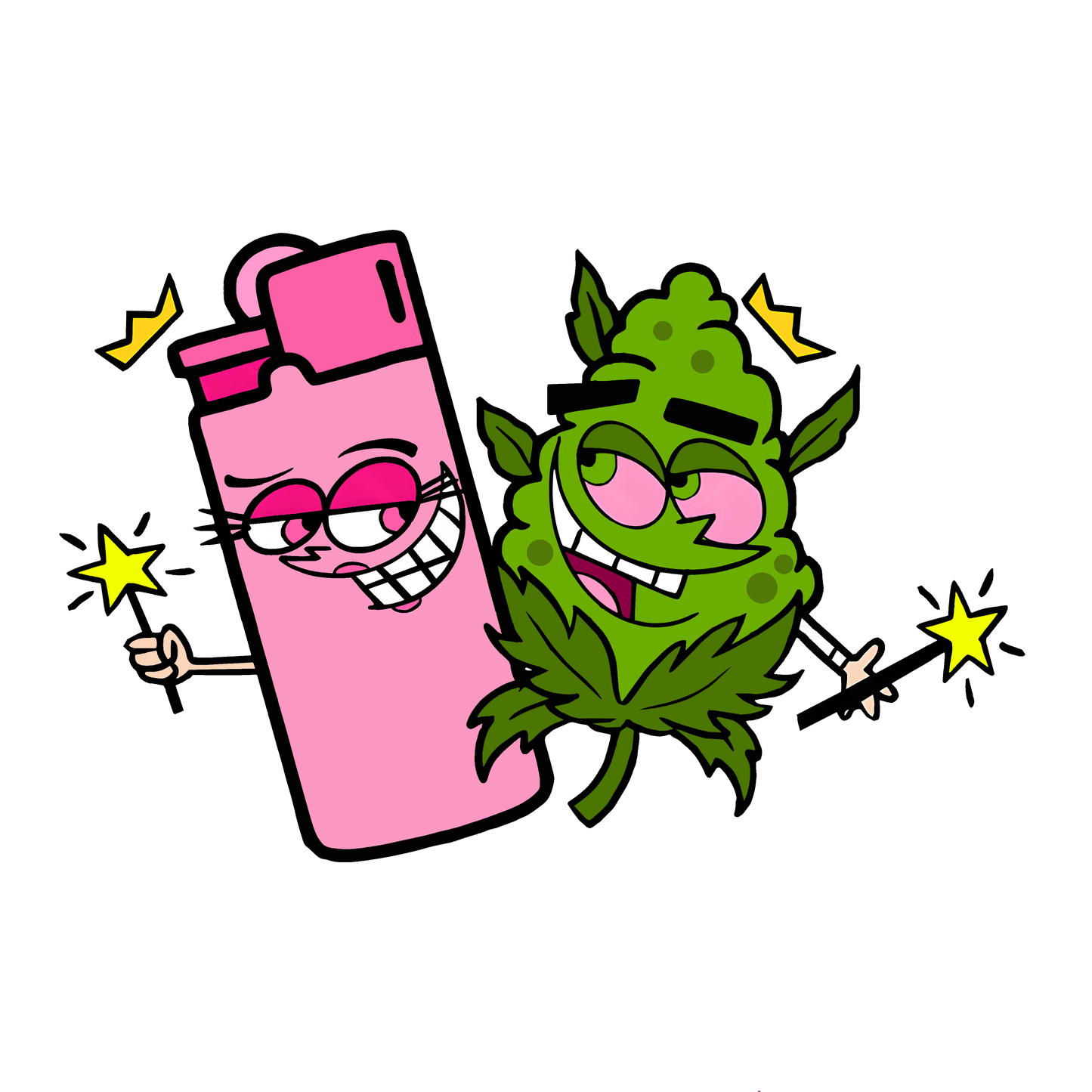 Cosmo and Wanda Marijuana Odd Parents Graphic Tee Unisex