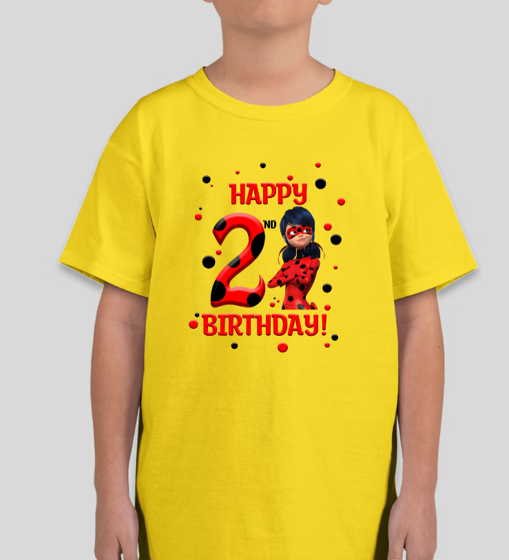 Miraculous Lady Bug Youth Custom Age Birthday Tee Unisex Shirt