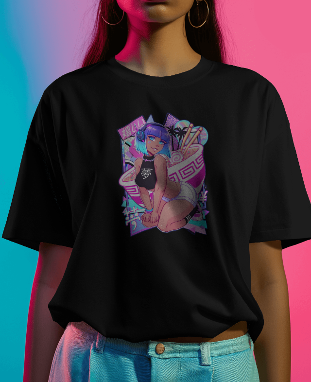 Neon Kawaii Ramen Graphic Tee Unisex Tee