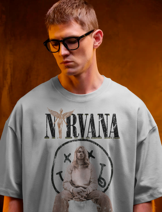 Nirvana Grunge Vintage-Wash Portrait Tee