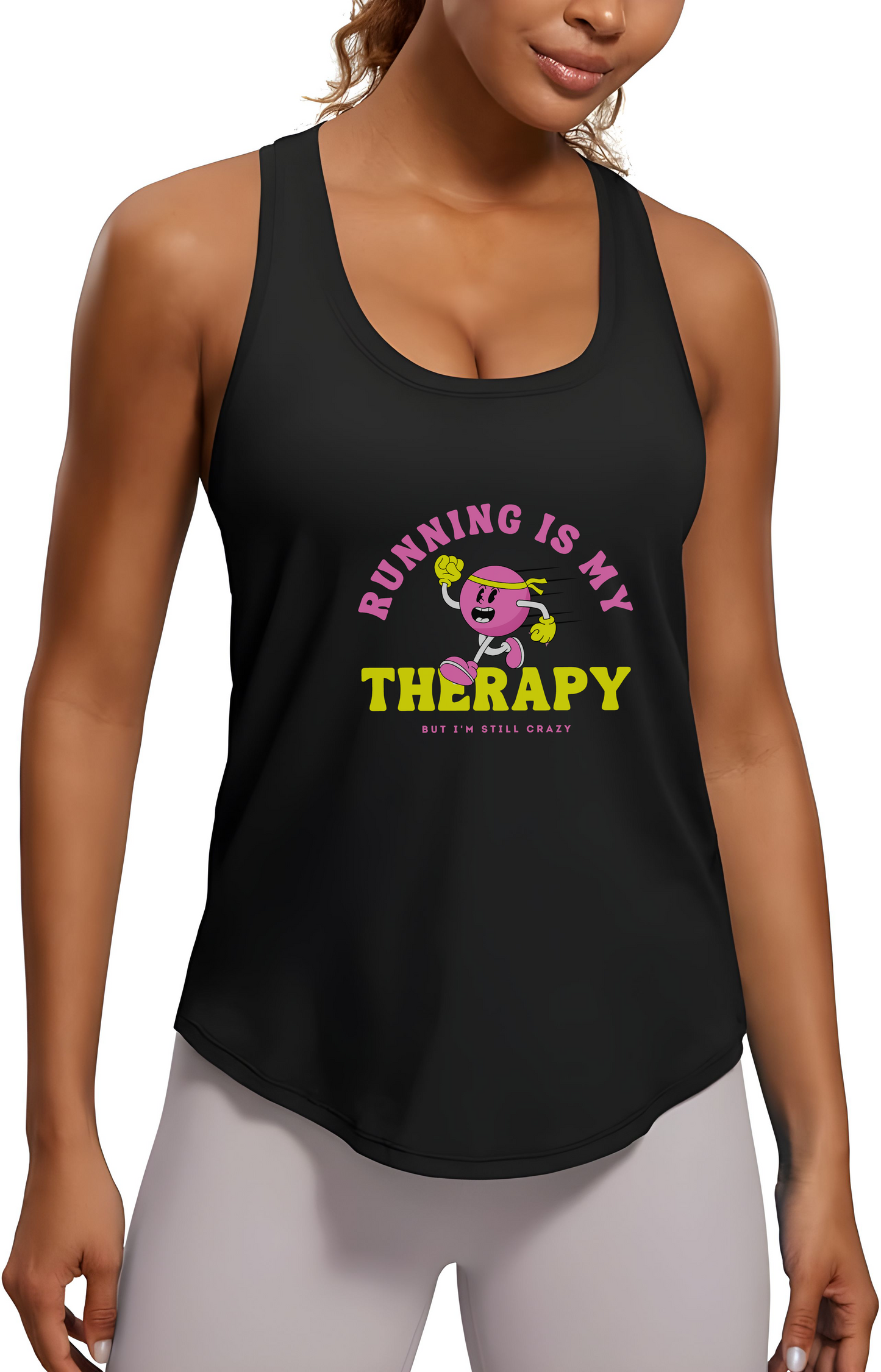Running Is My Therapy...But I'm Still Crazy Racerback Tank Top womens Activewear