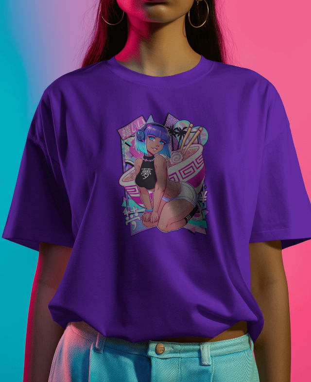 Neon Kawaii Ramen Graphic Tee Unisex Tee