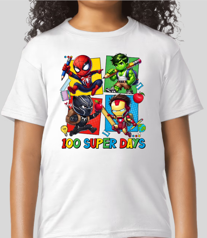 The Avengers 100 Days Of School Youth Graphic Tee Unisex Shirt