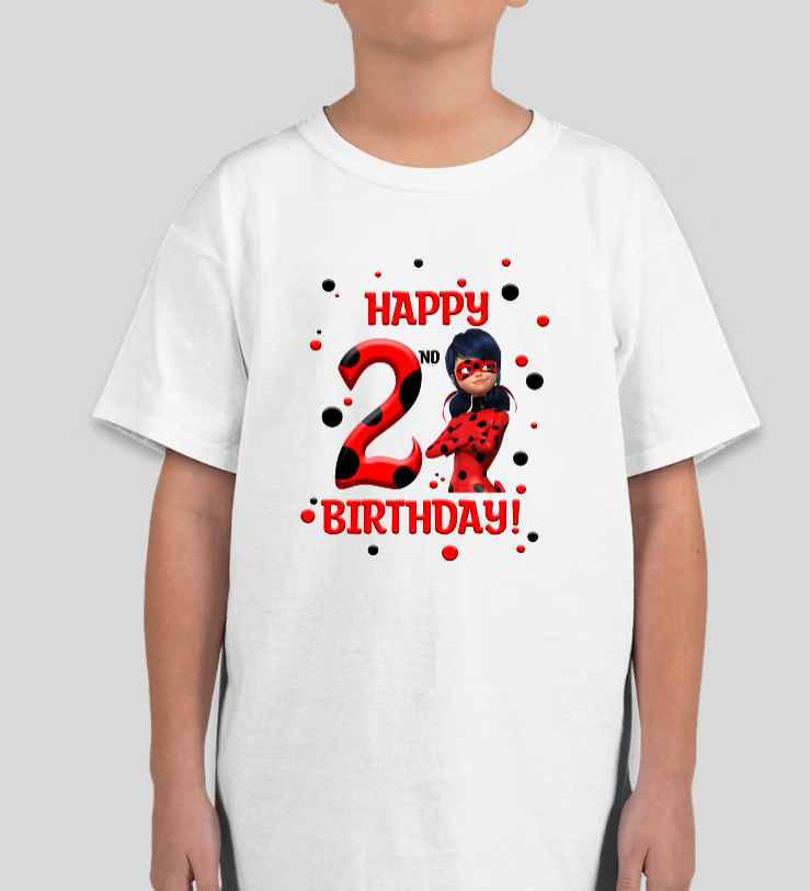 Miraculous Lady Bug Youth Custom Age Birthday Tee Unisex Shirt