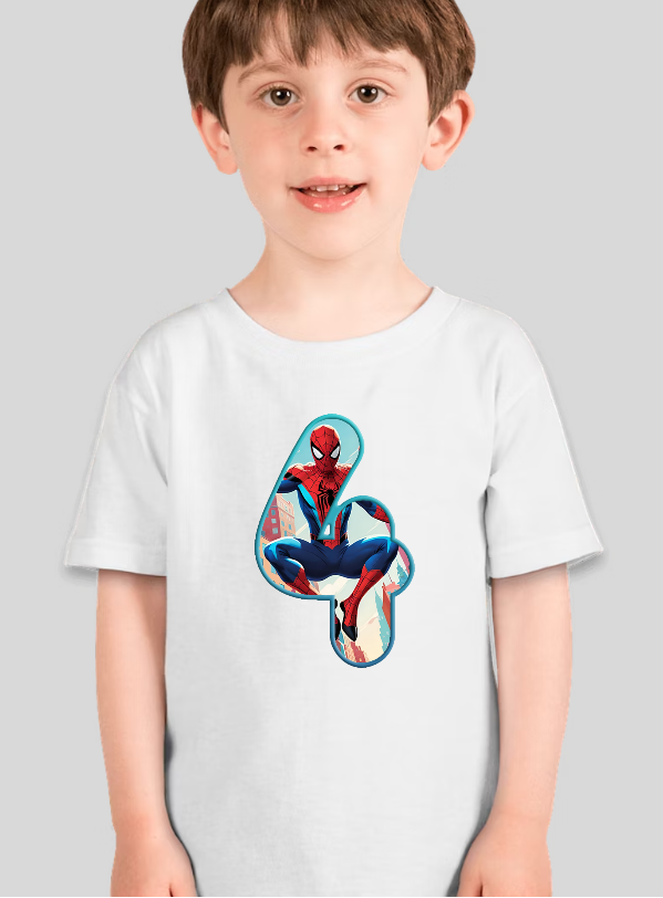 Spiderman Toddler Personalized Age Birthday Tee Unisex Shirt