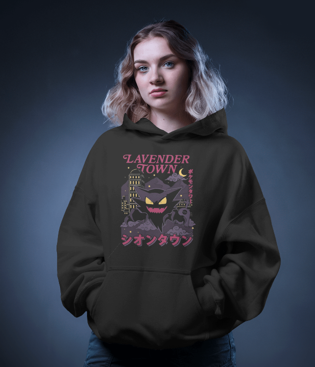 Lavender Town Haunter Pokemon Graphic Hoodie Unisex Hooded Sweatshirt