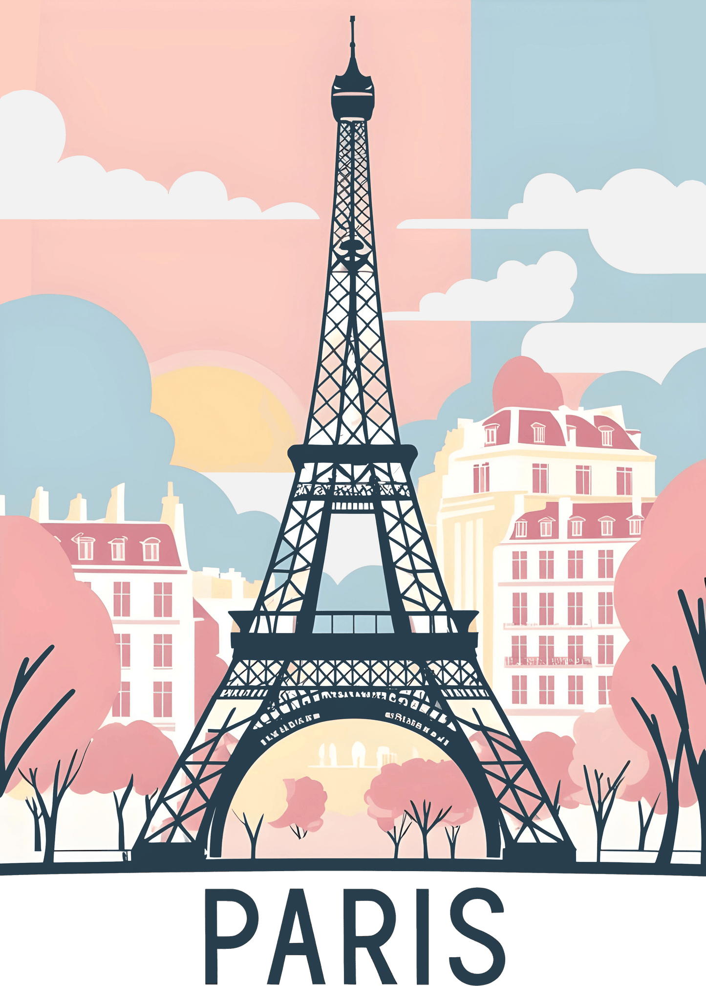 Paris Eiffel Tower Womens Fitted Graphic Tee