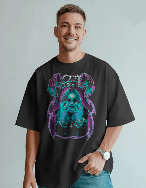 Ozzy Osbourne Neon Portrait Graphic Tee