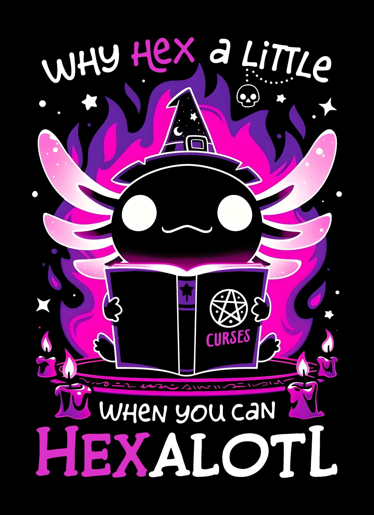 Why Hex a Little? HexAlotl! Graphic Tee Fitted Womens Tee