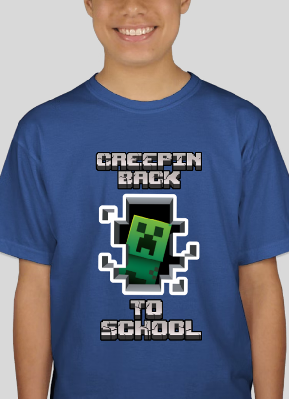 Minecraft Creepin Back To School Unisex Youth Back To School T-Shirt