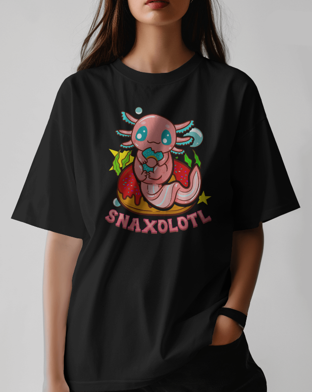 Snaxolotl - Axolotl Humor Graphic Tee Womens T Shirt