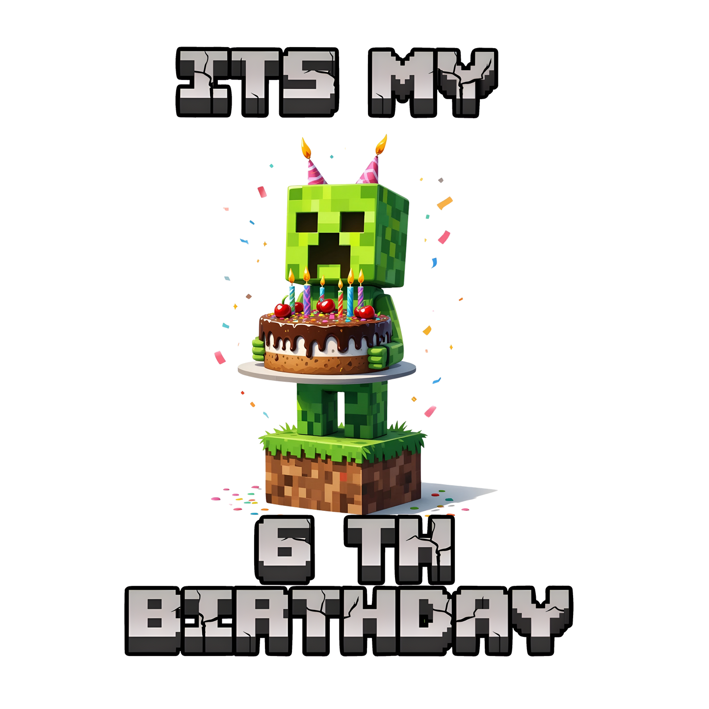 Minecraft Creeper Personalized Age Birthday Tee Unisex Shirt