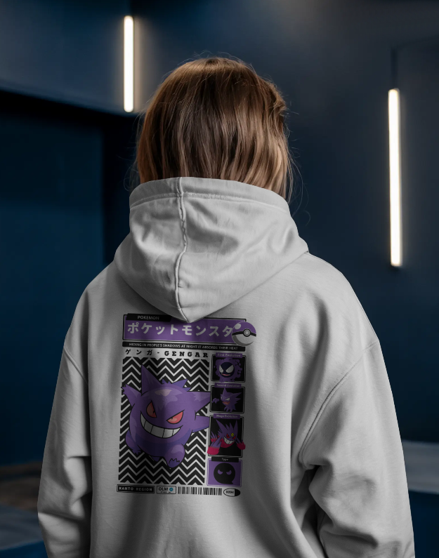 Gengar Evolution Graphic Hoodie Unisex Hooded Sweatshirt