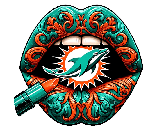 Miami Dolphins Vintage Lips Womens NFL Tee