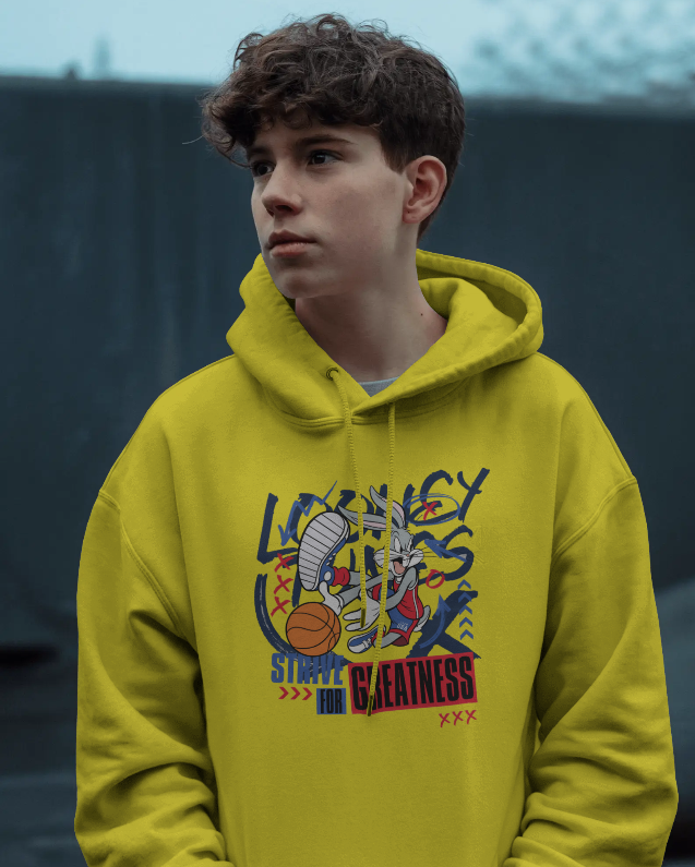 Bugs Bunny "Strive For Greatness" Graphic Hoodie Unisex Hoodie