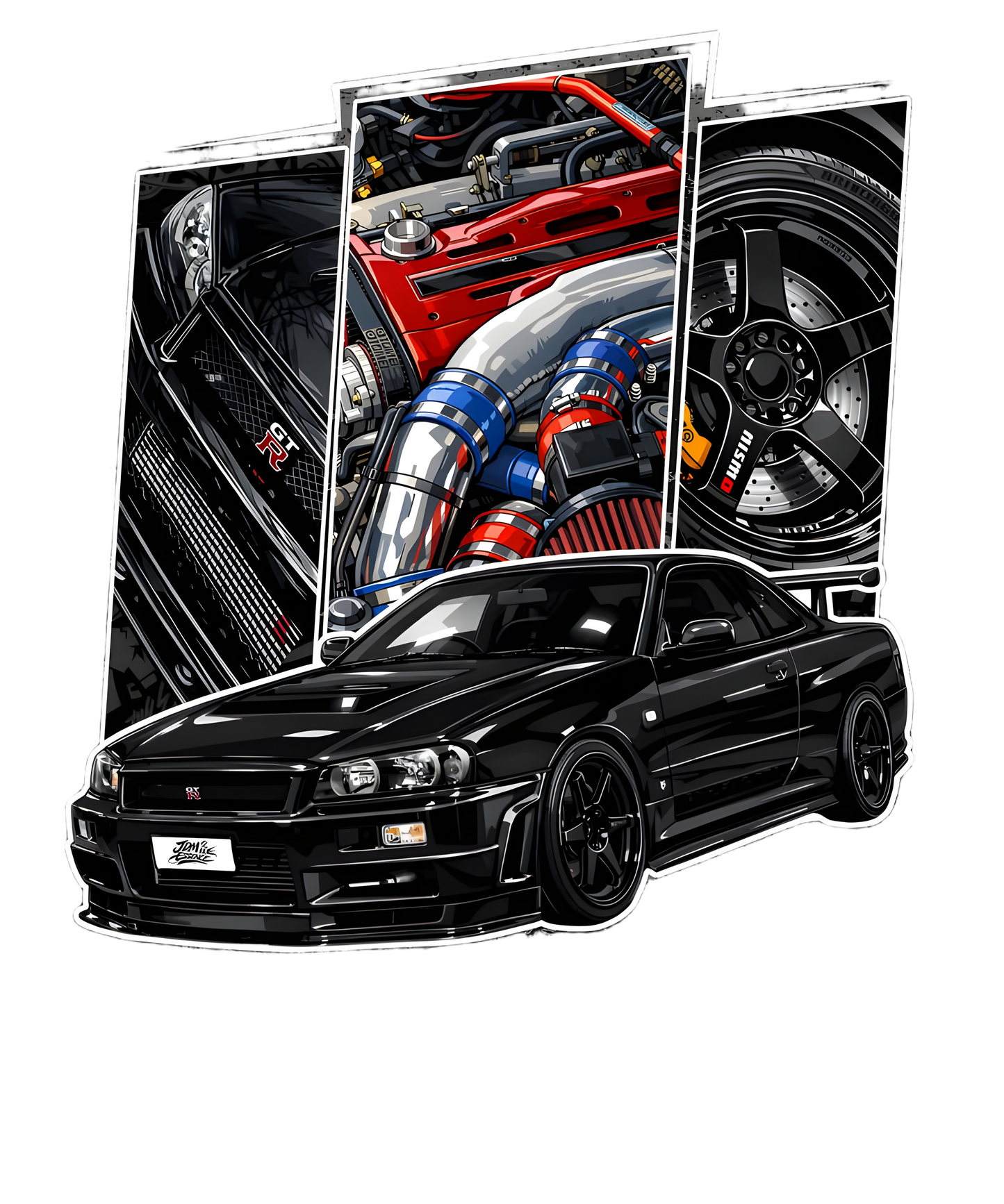 Midnight R34 Skyline GTR Tee