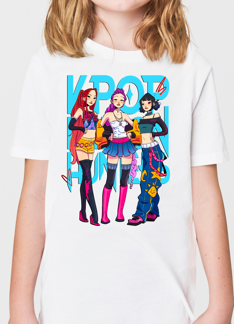 K-Pop Demon Hunter Graphic Tee Youth Girls Shirt