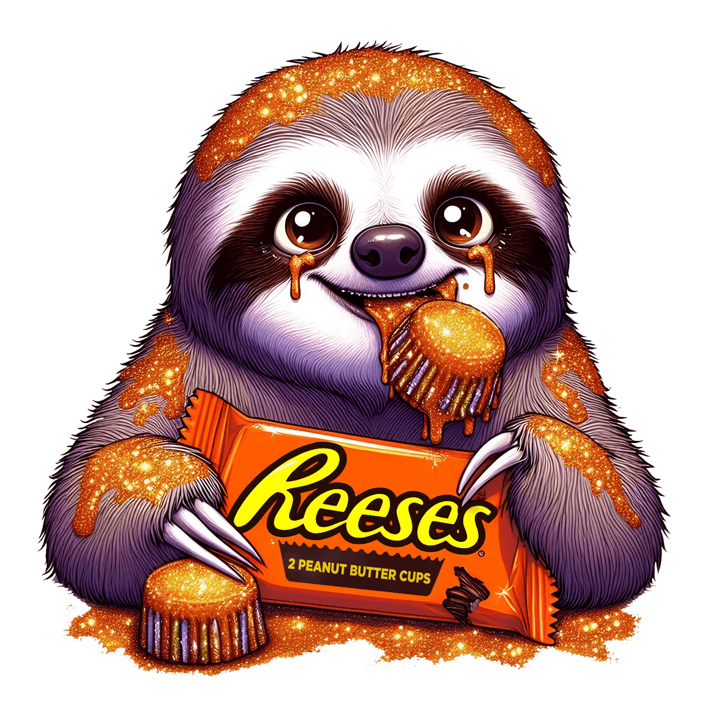 Sloth Peanut Butter Cup Candy Addict Hoodie Unisex Hooded Sweatshirt