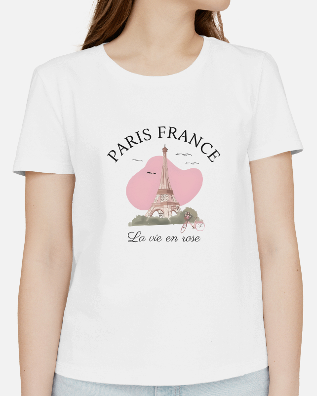 Paris France "La vie en rose" Womens Fitted Tee
