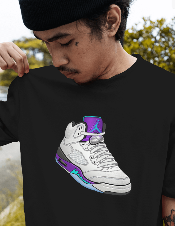 Air Jordan Grape 5's Graphic Shirt Sneaker Matching Unisex Tee