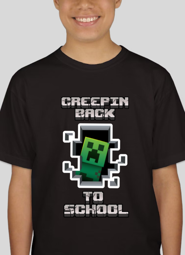 Minecraft Creepin Back To School Unisex Youth Back To School T-Shirt