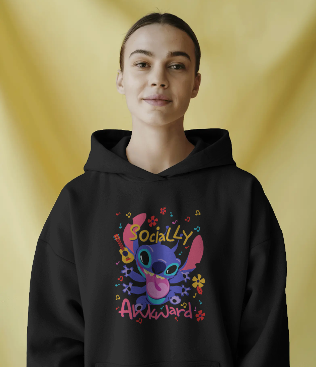 Stitch 626 Socially Awkward Graphic Hoodie