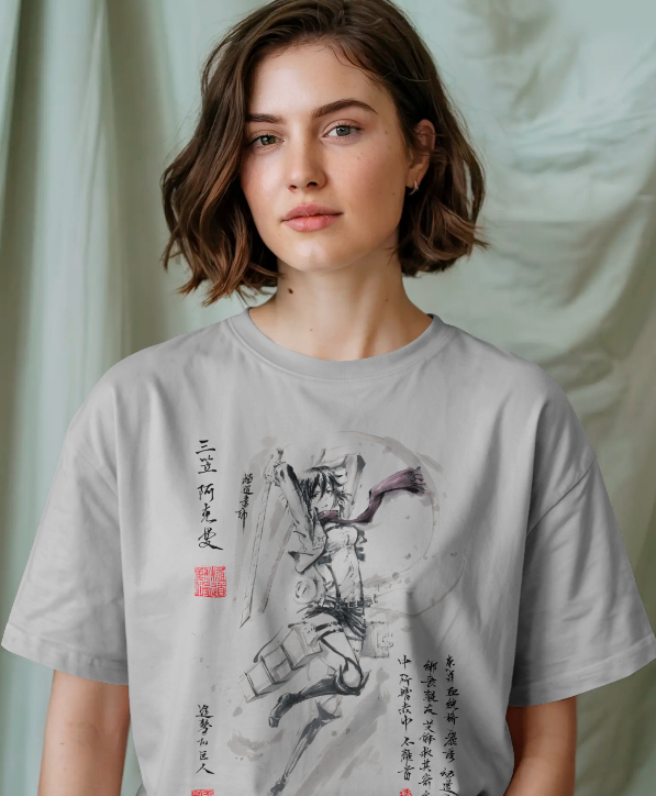 Mikasa "Ink Wash" Attack On Titan Tee – Shingeki Aesthetic