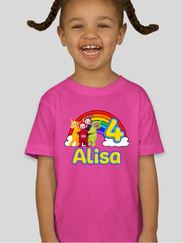 Telletubbies Toddler Personalized Name & Age Birthday Shirt