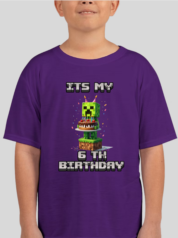 Minecraft Creeper Personalized Age Birthday Tee Unisex Shirt