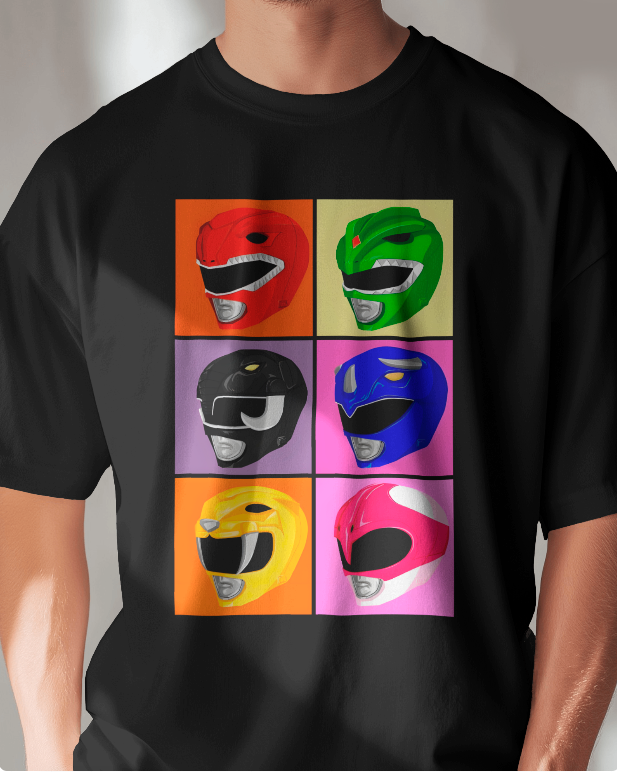 Mighty Morphin Power Rangers Helmet Graphic Tee