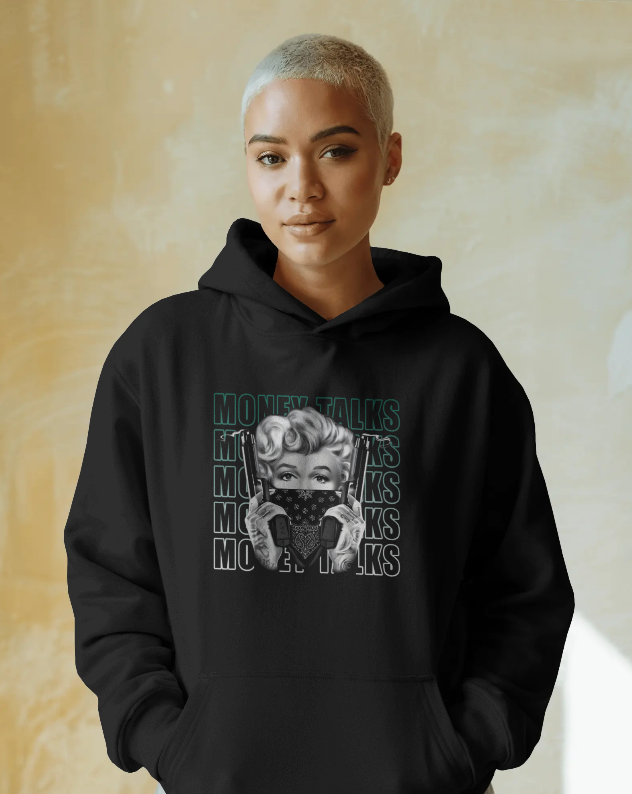 Marilyn Monroe "Money Talks" Graphic Hoodie Unisex Sweatshirt