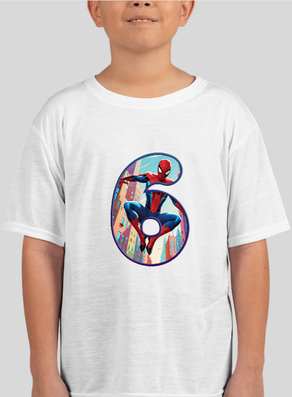 Spiderman Youth Personalized Age Birthday Tee Unisex Shirt