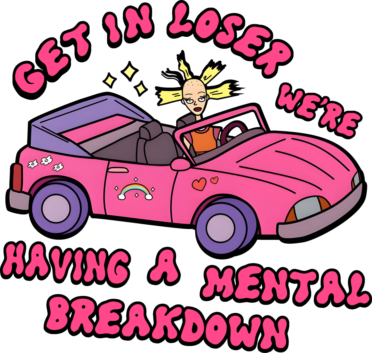 Rugrats Cynthia "Get In Loser..." Womens Fitted Graphic Tee