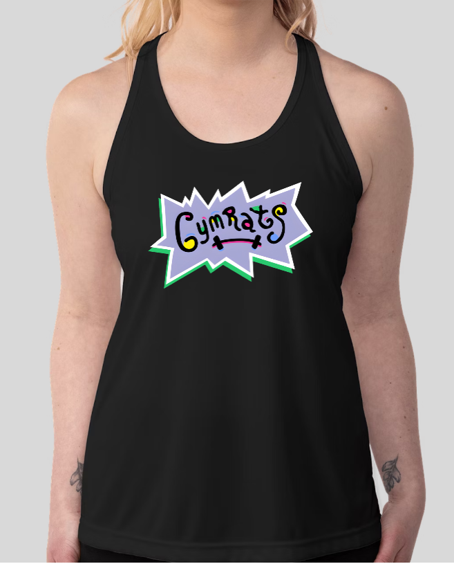 "GymRats" RugRats Parody Womens Racer Back Tank Top