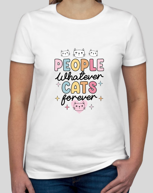 Cats Forever Womens Fitted Tee Graphics Shirt